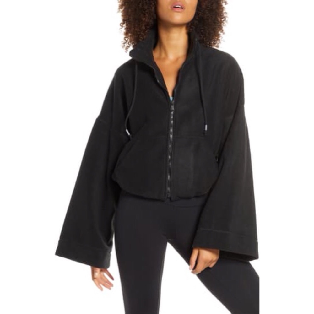 Free People Black Zip-Up Hoodie